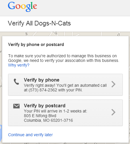 verify my business on google