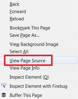 view page source right click