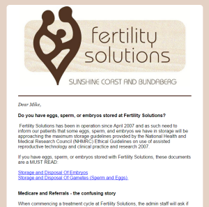 fertility solutions email marketing newsletter