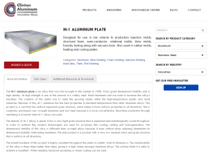 b2b web design - clinton aluminum product page