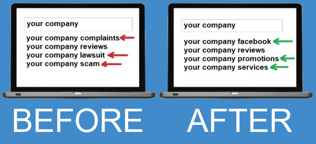 google autocomplete before and after online reputation management